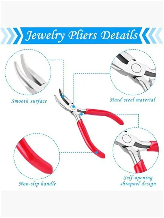 6pc Jewelry Making Tools Kit with Metal Pliers for Beading & Craft - Picture 5 of 7